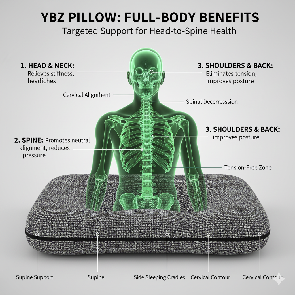The 3D Contoured Cervical Support Pillow | Targeted Neck Alignment & All-Position Pain Relief